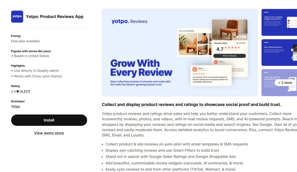 Yotpo, the Shopify products review app