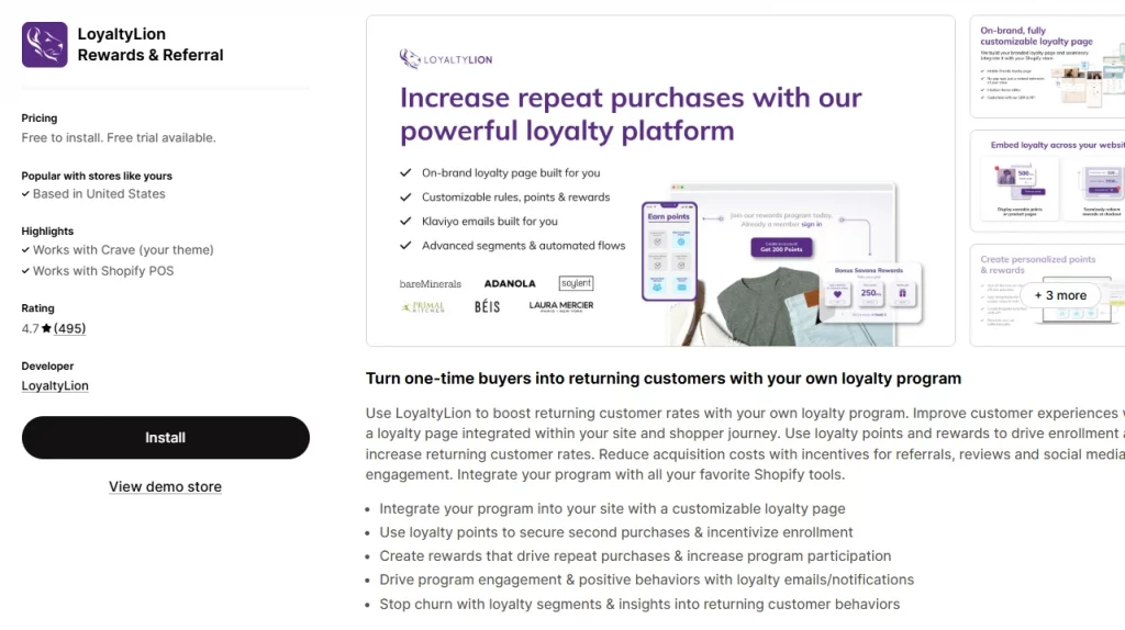 LoyaltyLion Rewards & Referral, the Shopify app