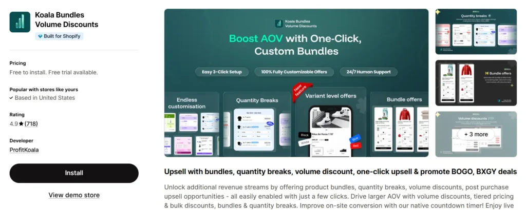 Koala Bundles Shopify app for product bundling