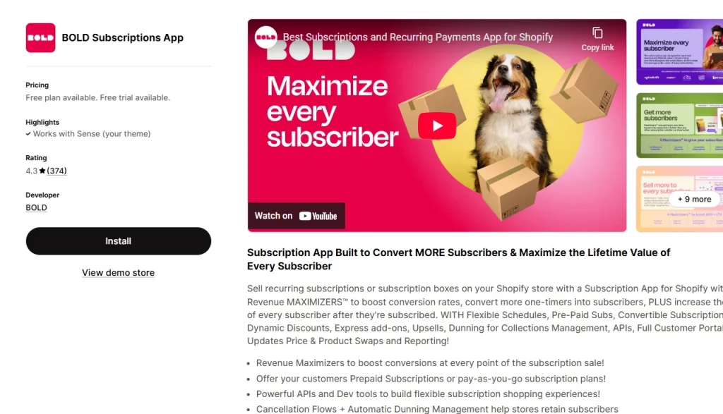 BOLD subscriptions, Shopify subscription app