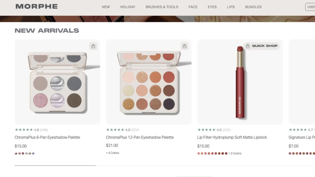 Homepage of Morphe, the beauty store on Shopify Homepage of Morphe, the beauty store on Shopify