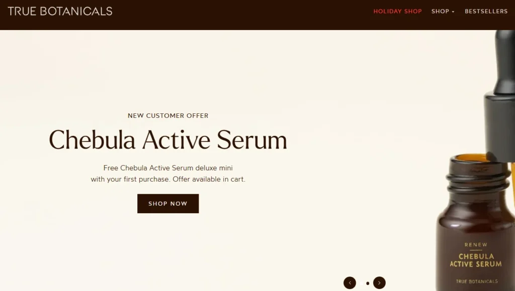 Homepage of True Botanicals, the beauty store on Shopify Homepage of True Botanicals, the beauty store on Shopify