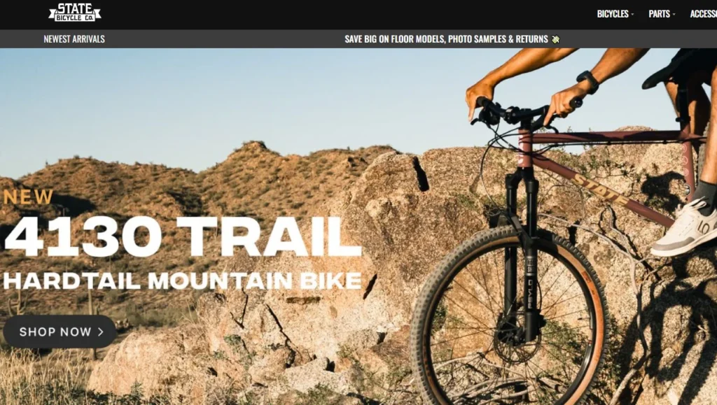 Homepage of bike store State Bicycle Co. Homepage of bike store State Bicycle Co.