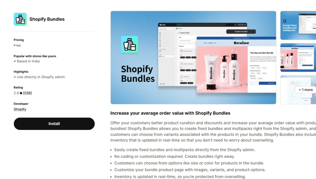 Shopify bundles app for product bundling