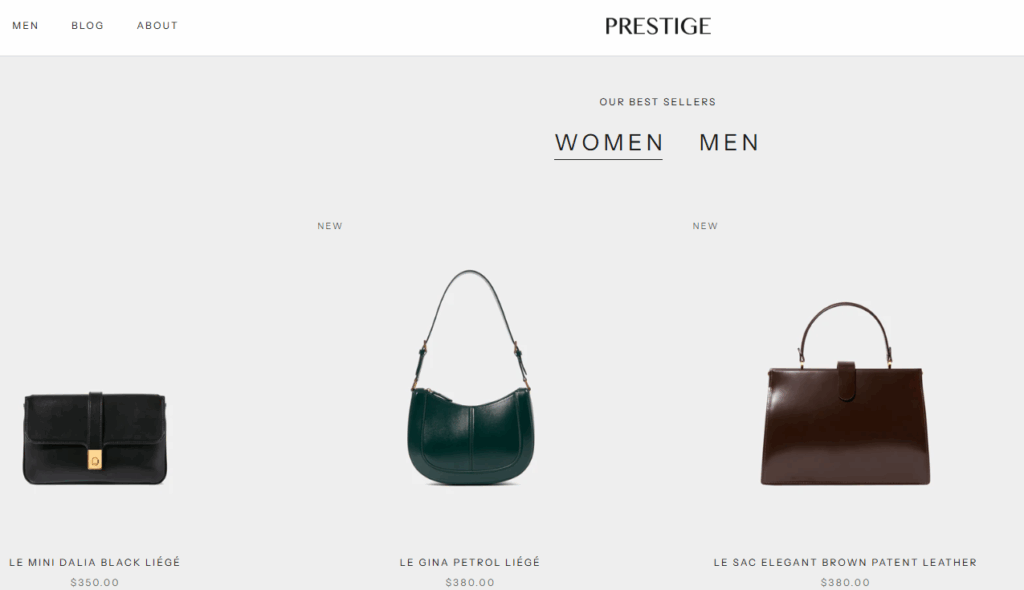 Prestige, the Shopify theme for jewelry.