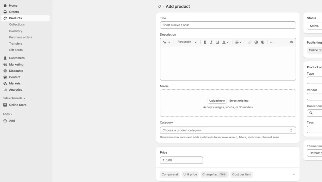 Add a product option in Shopify Add a product option in Shopify