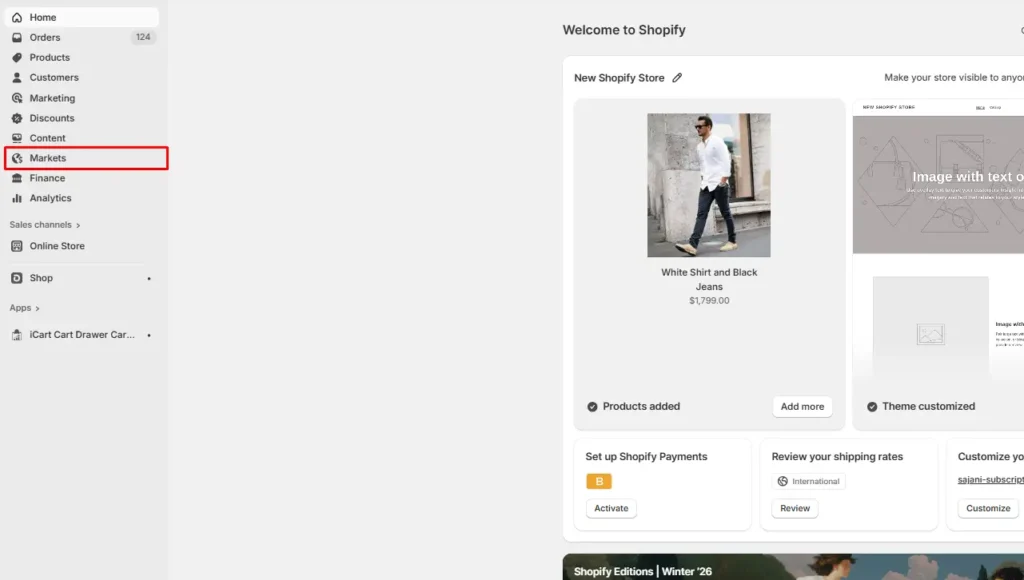 Go to Markets from admin panel Go to Markets from admin panel