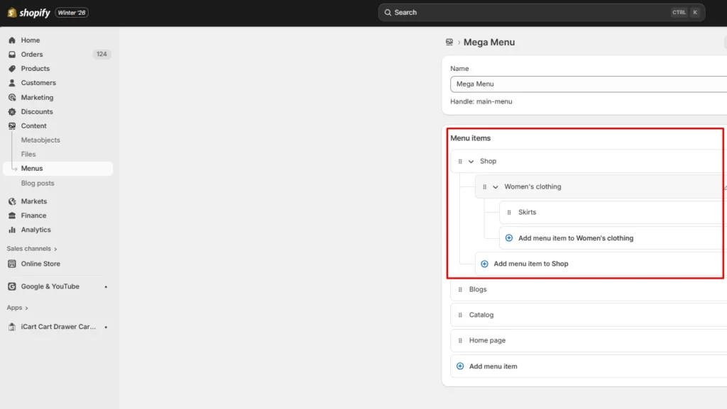 Add multi-level links for mega menu Add multi-level links for mega menu