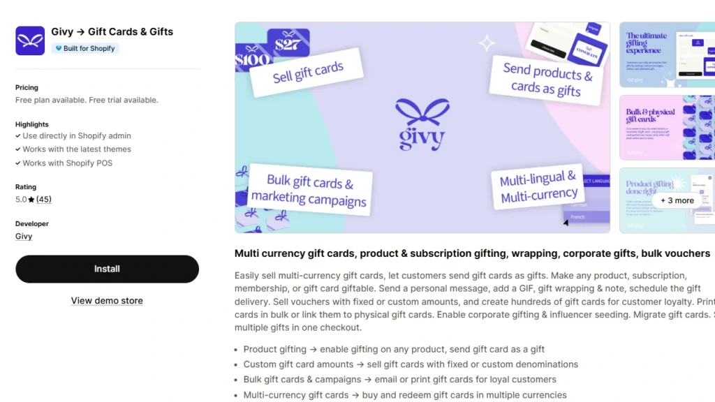 Givy, Shopify gift card balance app Givy, Shopify gift card balance app