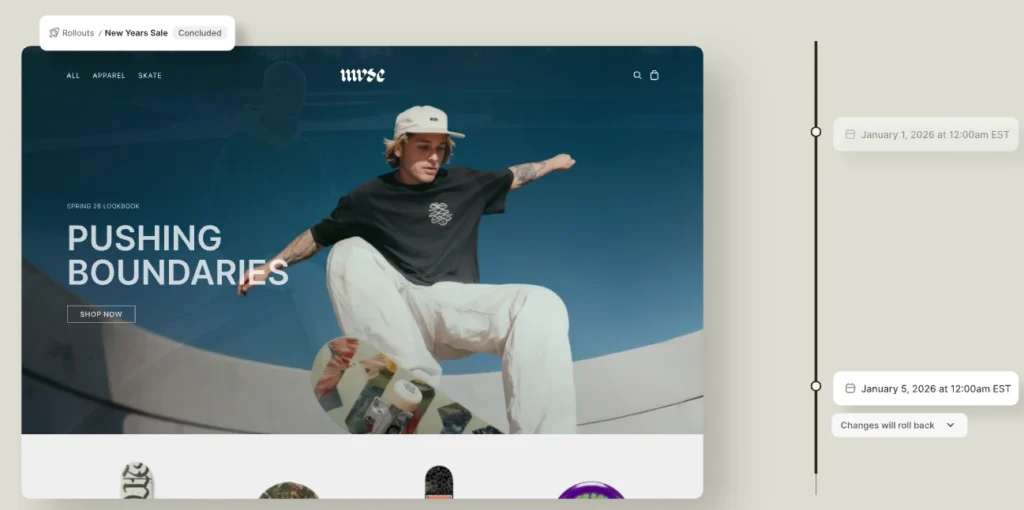 Rollout feature in the Shopify Winter 26 Edition Rollout feature in the Shopify Winter 26 Edition
