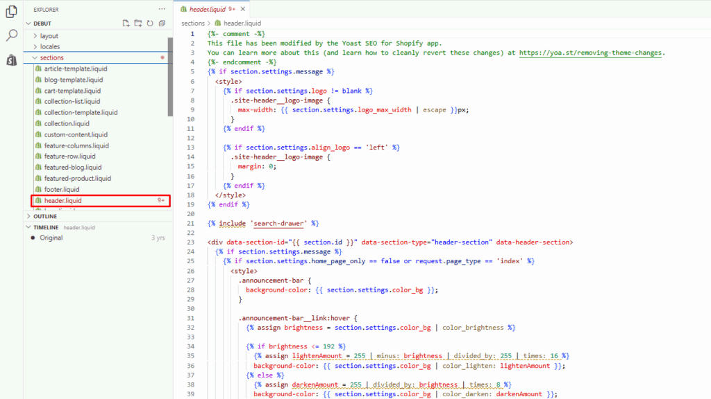 header.liquid file in sections folder