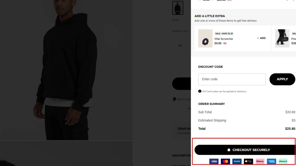 Gymshark is using trust signal for a secure checkout Gymshark is using trust signal for a secure checkout