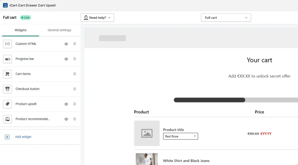 Backend settings of iCart Backend settings of iCart