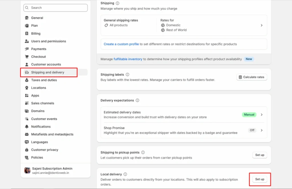 shipping and delivery