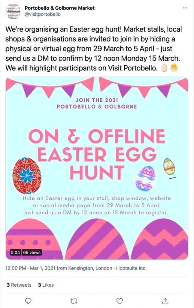 A social media post example for Easter