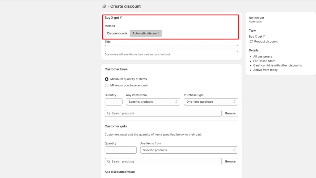 Select the best method for discount Select the best method for discount