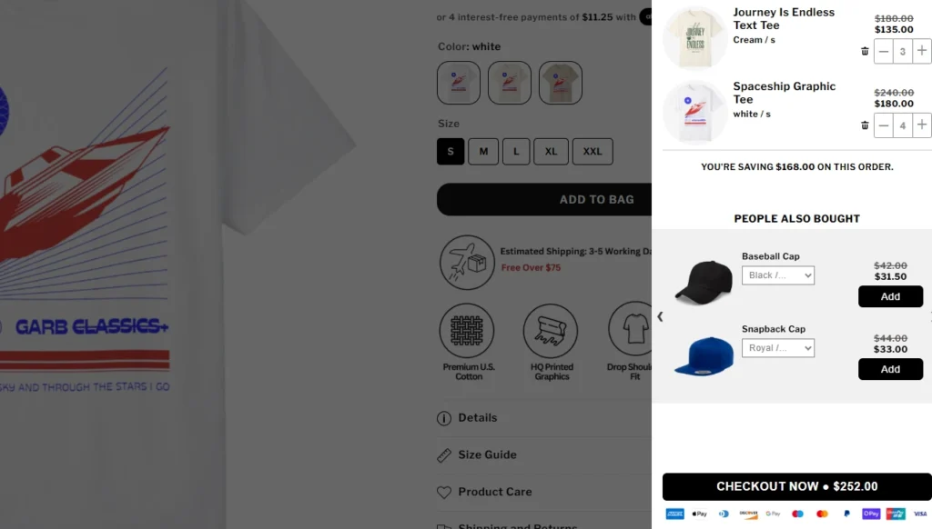 Grab Classics, a Shopify store using iCart to show the Frequently Bought Together Bundle. Grab Classics, a Shopify store using iCart to show the Frequently Bought Together Bundle.