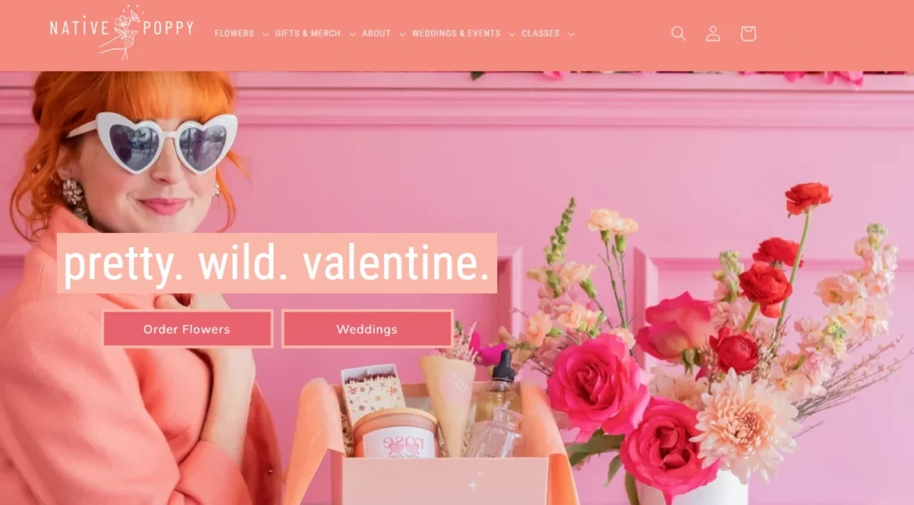 Native Poppy, an example of a Shopify florist store. Native Poppy, an example of a Shopify florist store.
