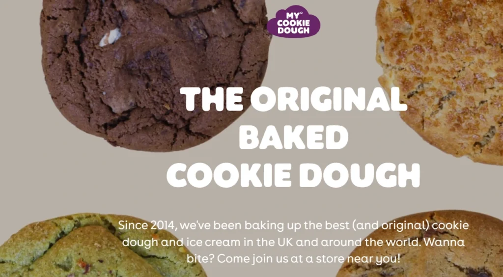 My Cookie Dough, one of the Shopify bakery websites My Cookie Dough, one of the Shopify bakery websites