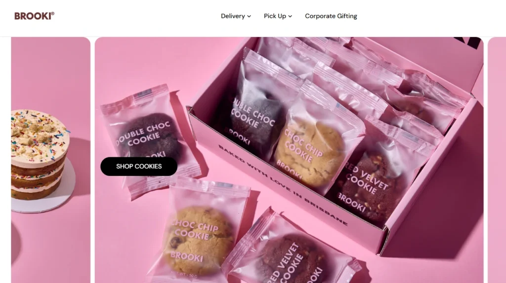 Brooki, one of the Shopify bakery websites Brooki, one of the Shopify bakery websites