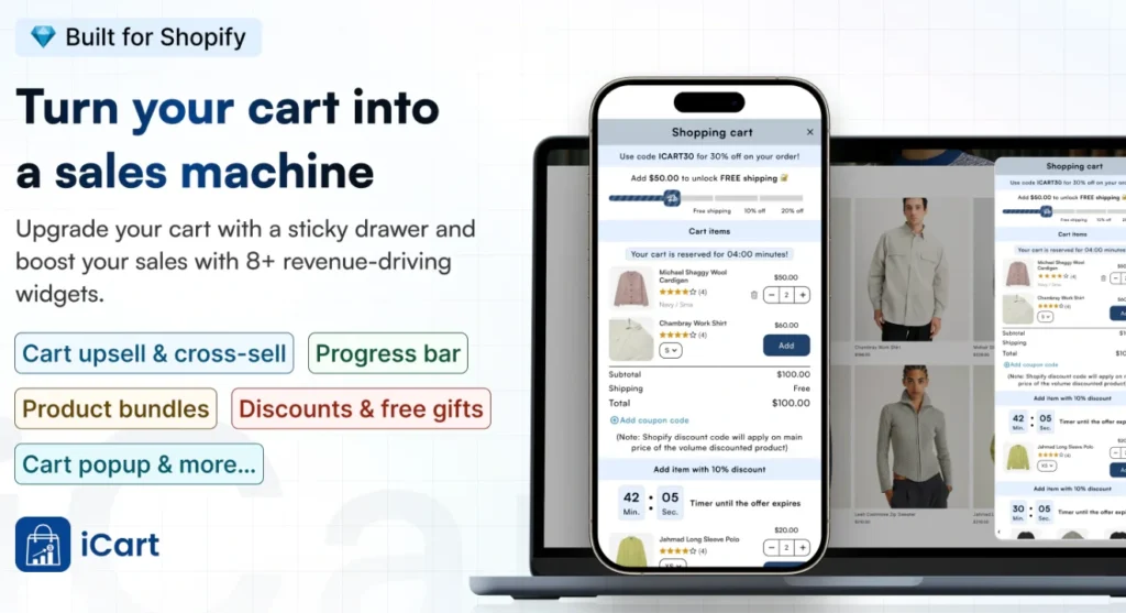 iCart, the best cart drawer app for Shopify iCart, the best cart drawer app for Shopify