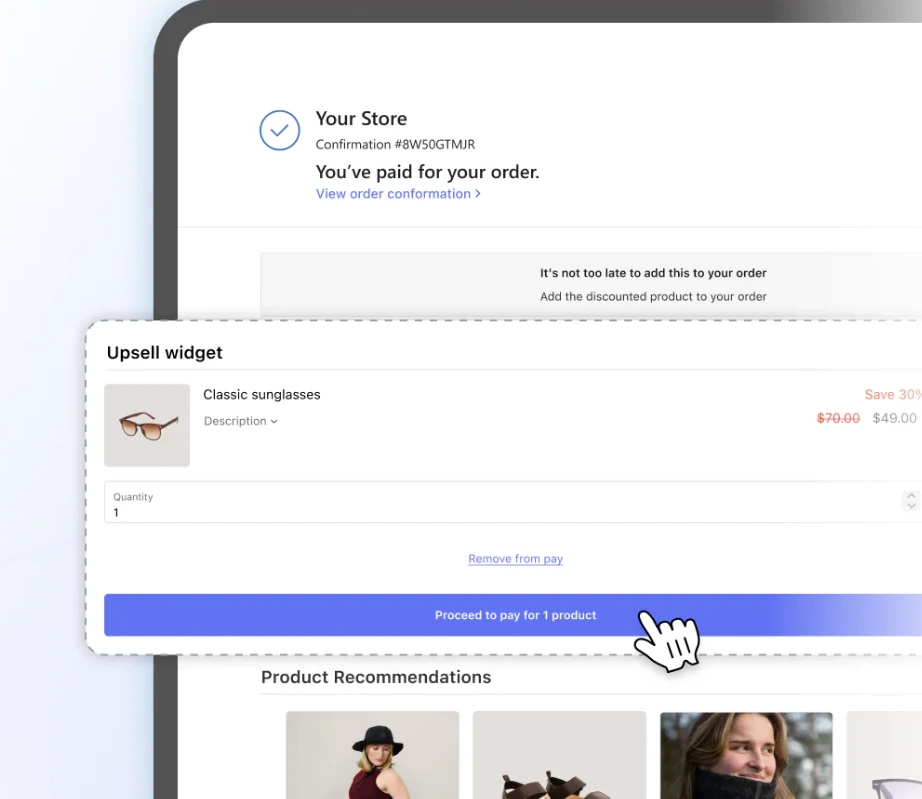 Post purchase page Post purchase page