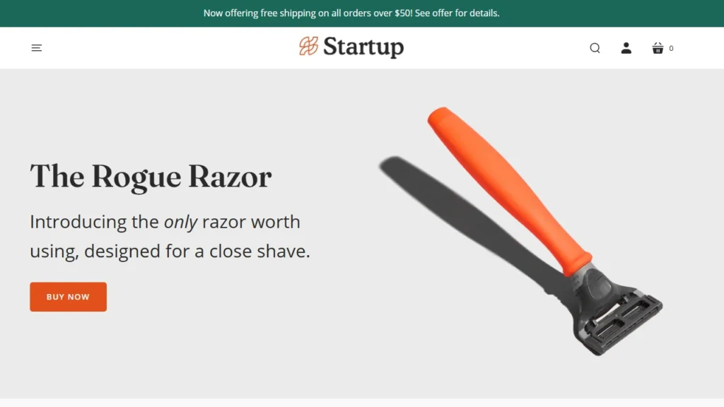 Startup, a budget friendly Shopify theme Startup, a budget friendly Shopify theme