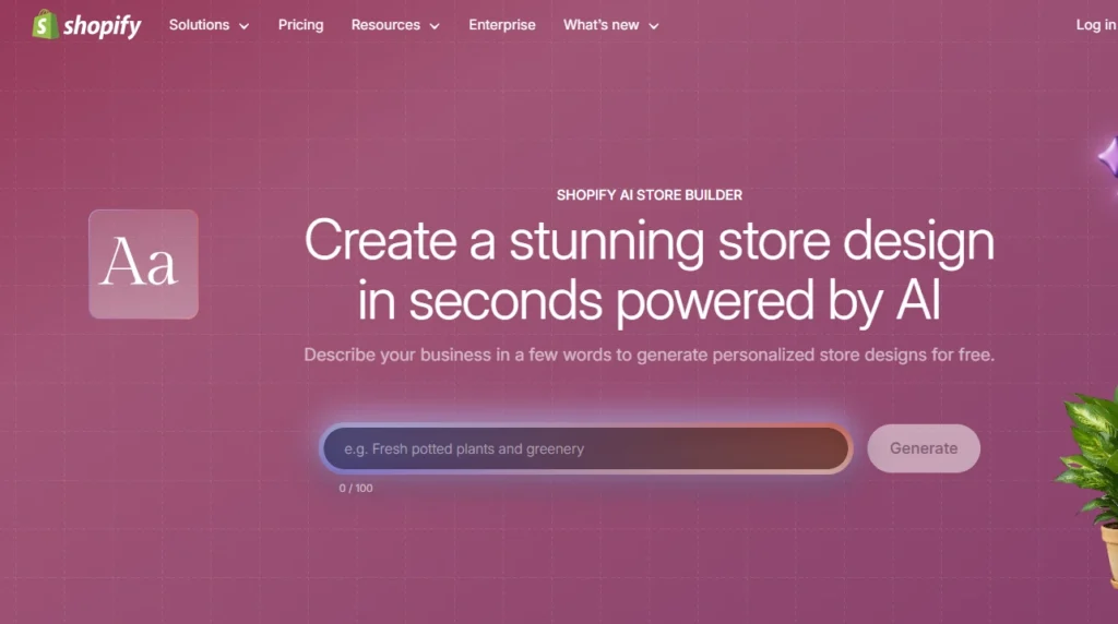 Shopify's AI store builder Shopify's AI store builder