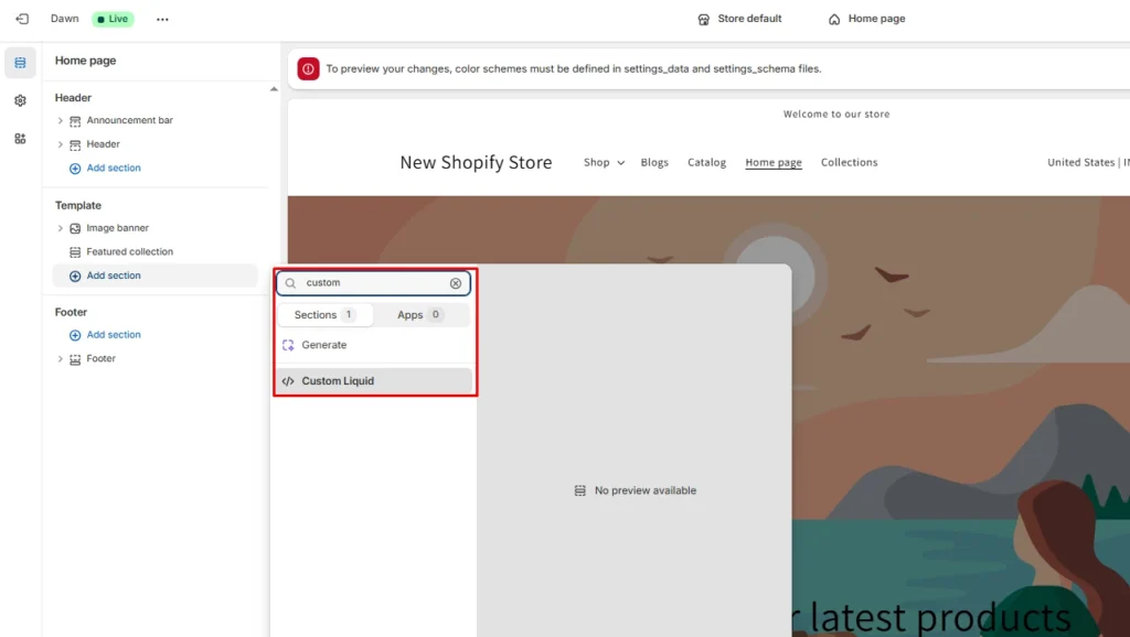 Add Instagram embed code in Custom Liquid section Add Instagram embed code in Custom Liquid section