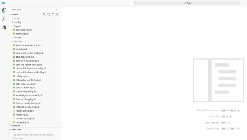 Edit the code screen of the theme Edit the code screen of the theme