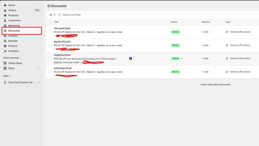 Discount section in admin panel Discount section in admin panel