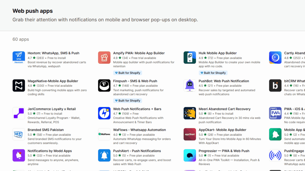 Web push app on Shopify app store Web push app on Shopify app store
