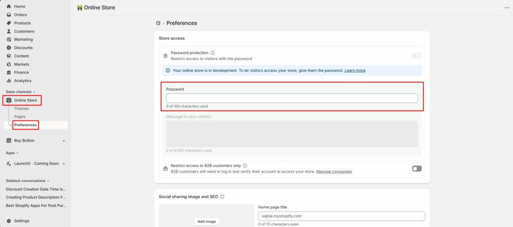 open store preferences