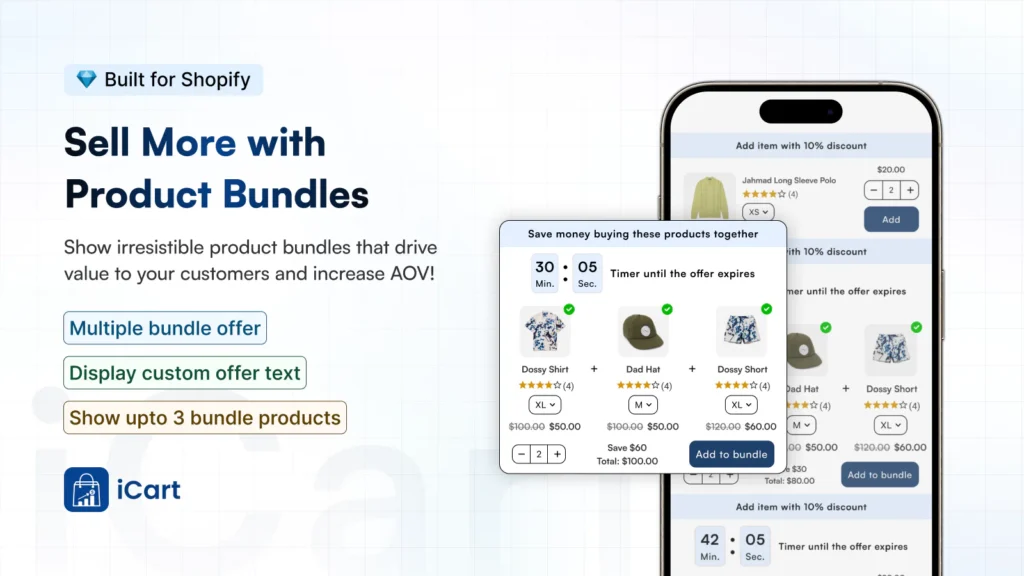 show product bundle with icart app