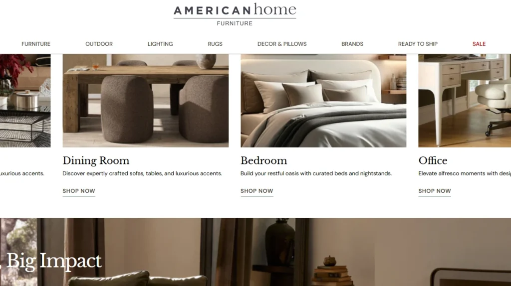 Storefront of American Home Furniture Storefront of American Home Furniture