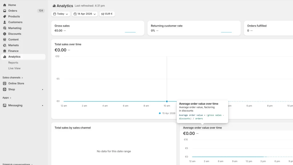 Average value over time metric for AOV calculation Average value over time metric for AOV calculation