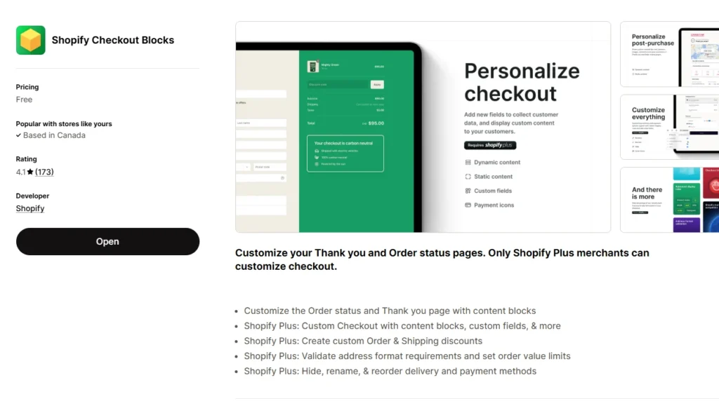 Install the Shopify Checkouts Blocks app Install the Shopify Checkouts Blocks app