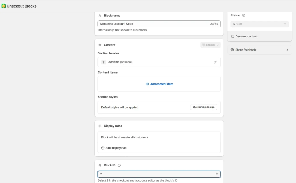 Fields to be added during creating blocks Fields to be added during creating blocks