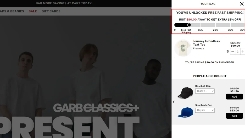 A discount bar in the store Garb Classics A discount bar in the store Garb Classics