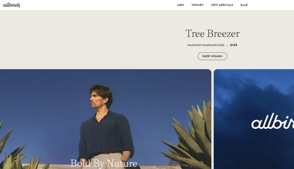 Shopify font pairing for Allbirds Shopify font pairing for Allbirds