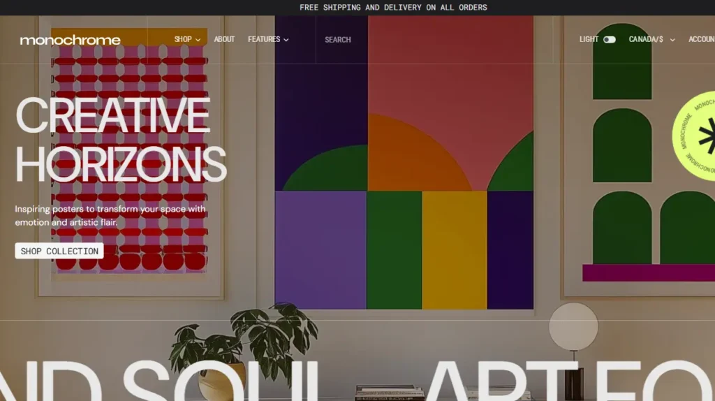 Monochrome, a Shopify theme for art stores Monochrome, a Shopify theme for art stores