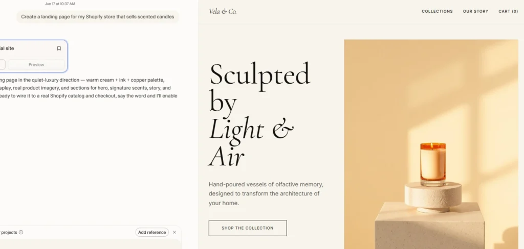 A Shopify homepage built on Lovable A Shopify homepage built on Lovable