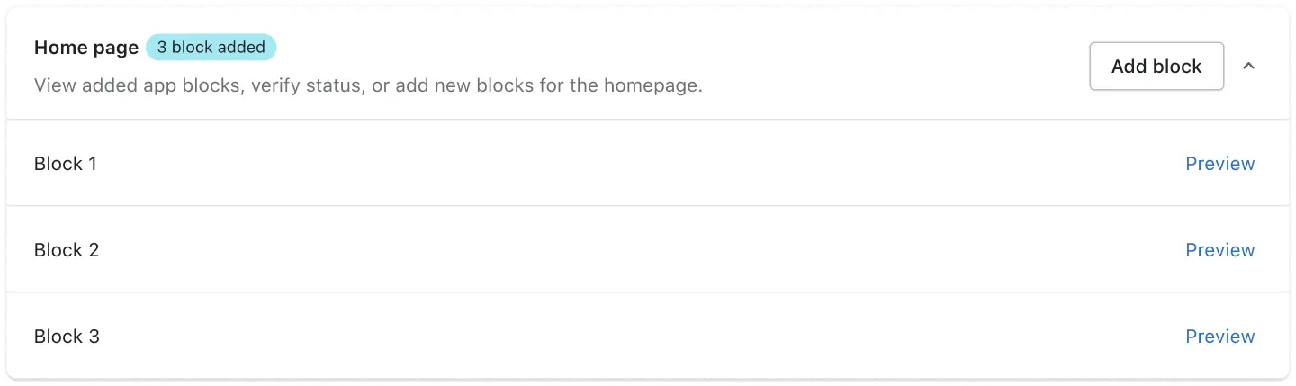 Home page - App block