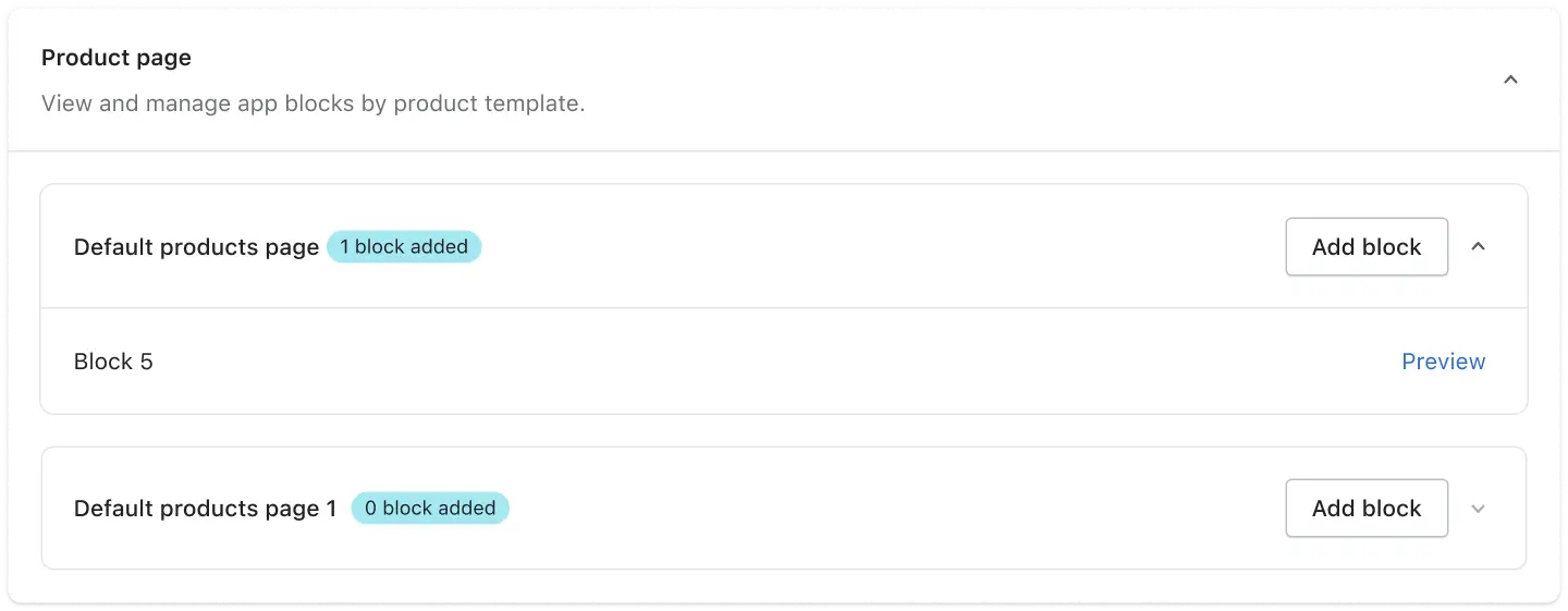 Product page - App block