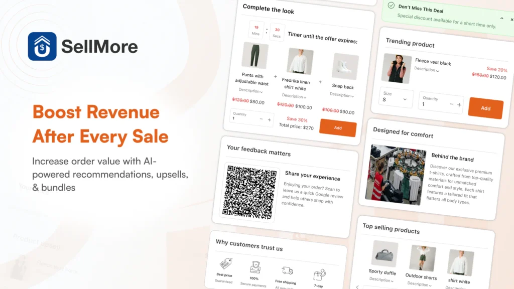 sellmore post purchase upsell