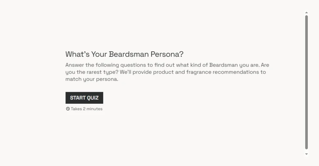 Beardman's product recommendations quiz Beardman's product recommendations quiz