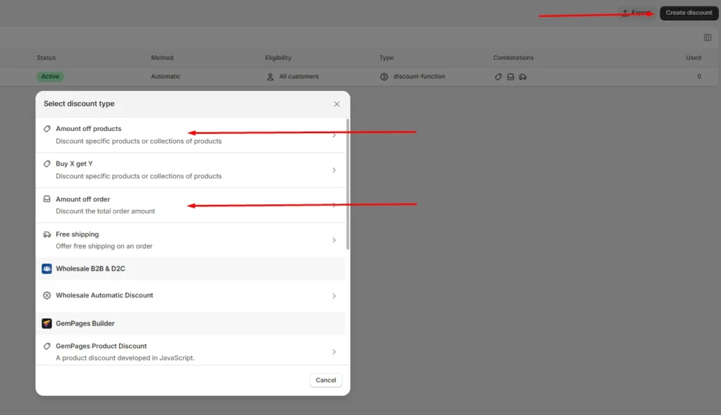 Choose a Shopify discount type Choose a Shopify discount type
