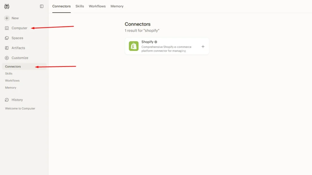 Shopify connector in Perplexity Shopify connector in Perplexity