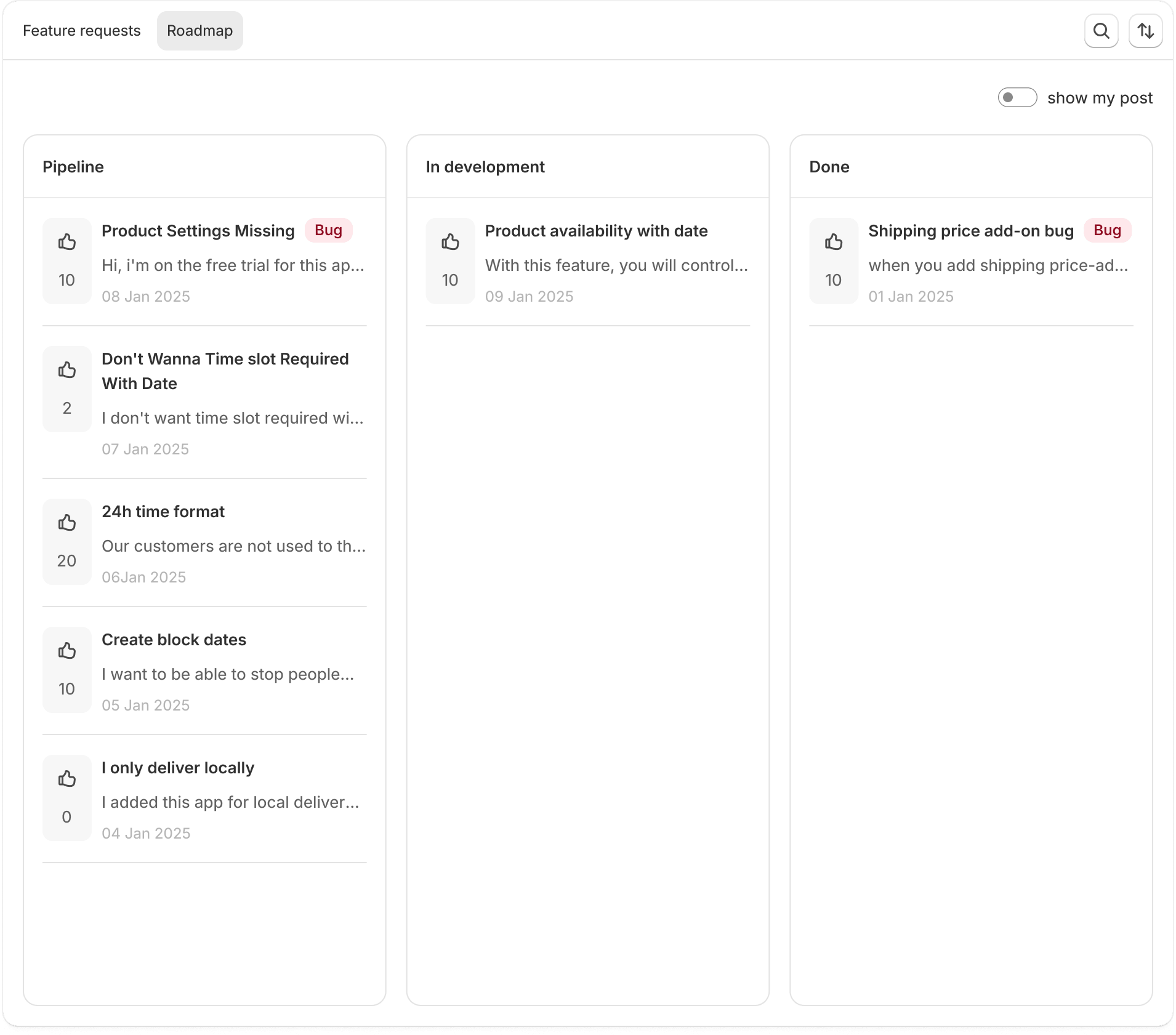 Roadmap - Missing feature - ODD