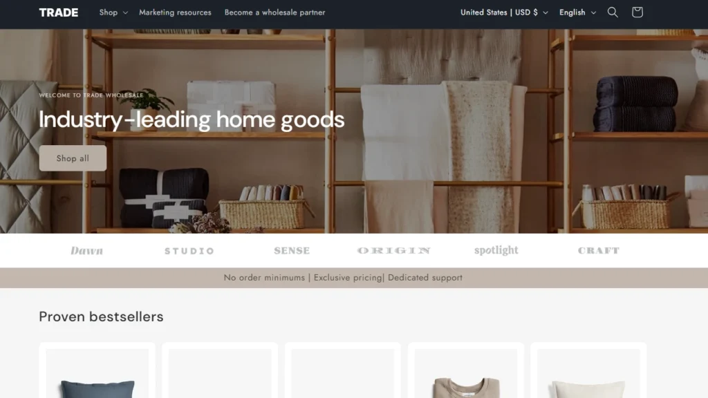 Trade, a Shopify B2B theme Trade, a Shopify B2B theme